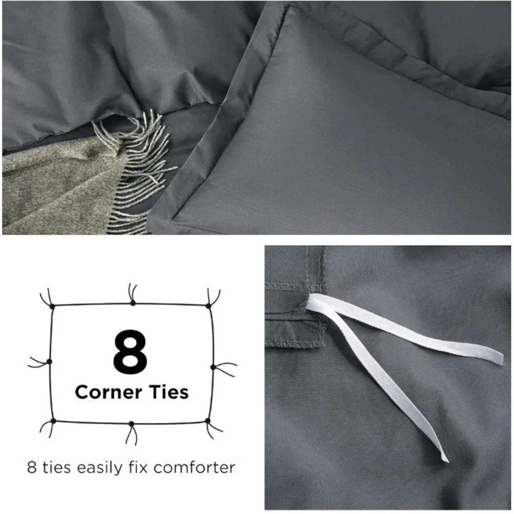 Bedsure Duvet Cover King Size -Soft Double Brushed Bedding 104x90 Gray Adults‎